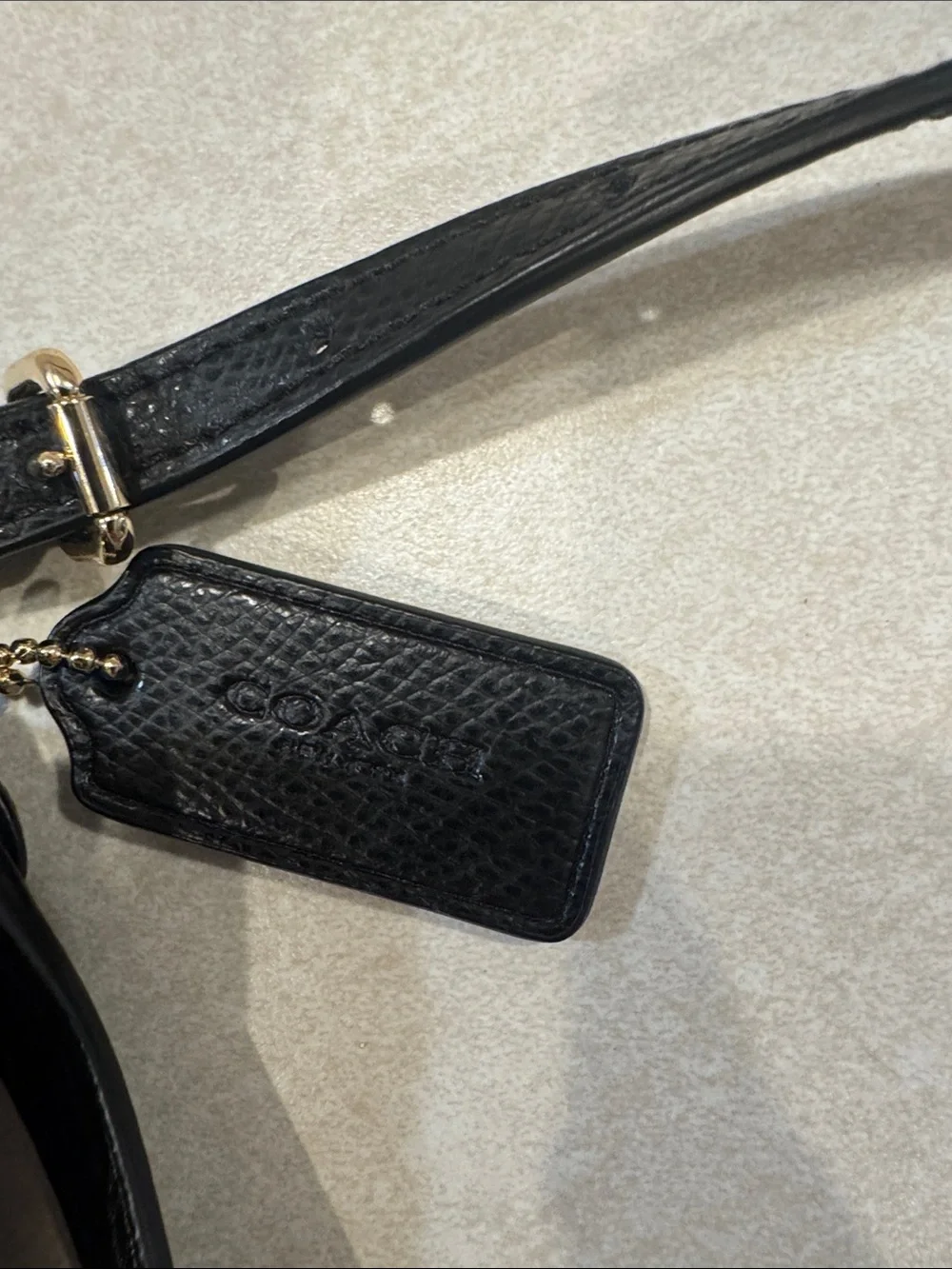 Coach Brown Signature Crossbody with Black Strap